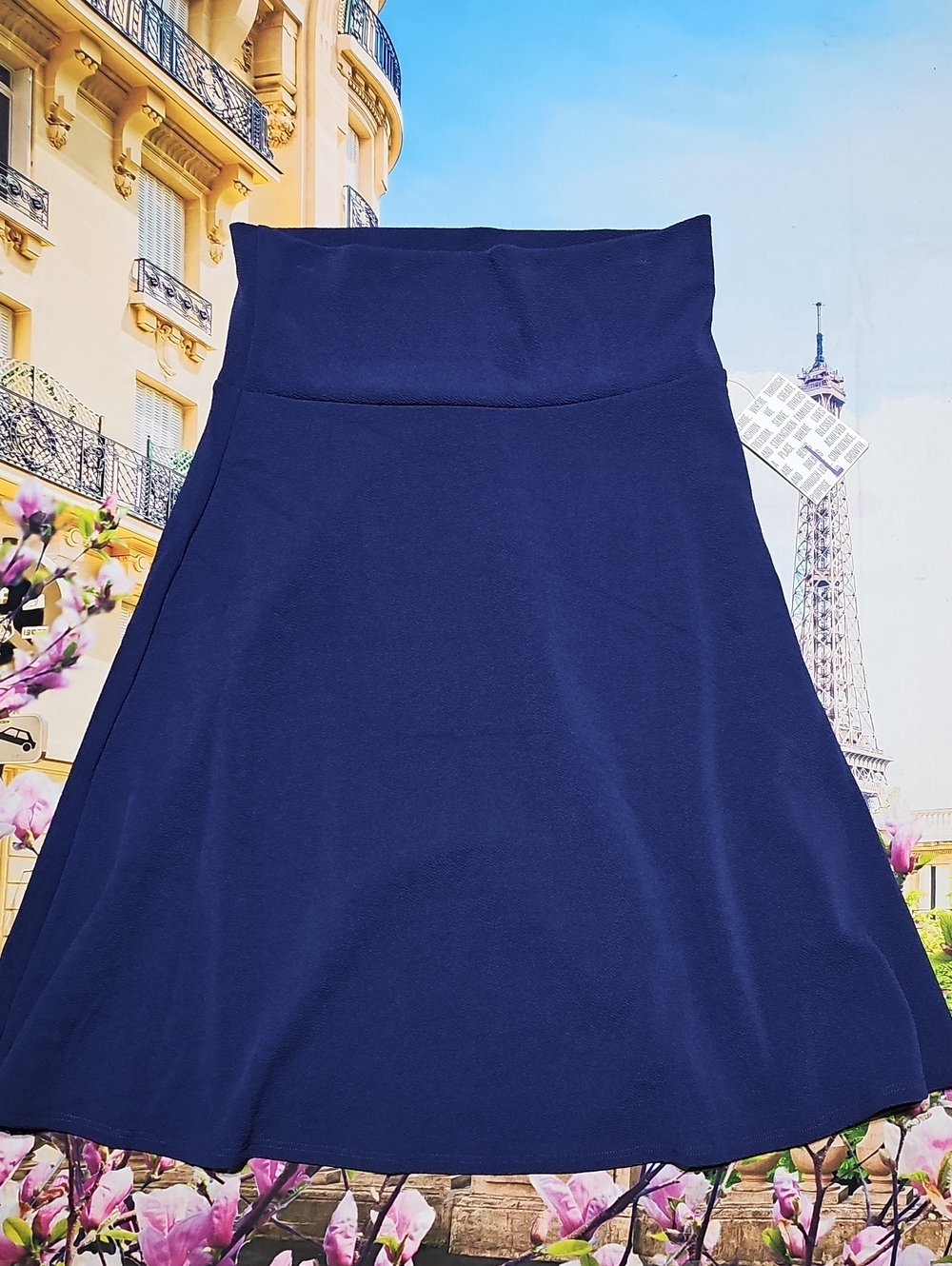LuLaRoe Navy Blue A-Line Skirt Large New